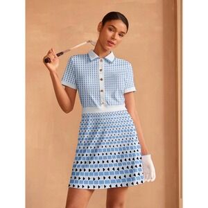 ACEGOLFS Golf Tennis Dress Short Sleeve Collared Workout Athletic UPF 50+ Casual